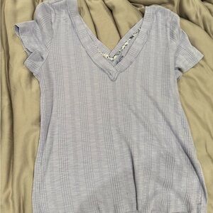V-Neck Striped Purple Women's Top